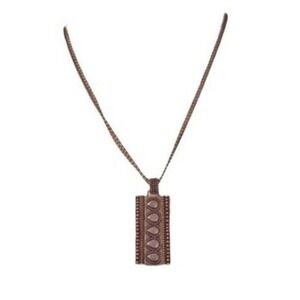 Vintage 90s Chico's Necklace Silver Gold‎ Tone Metal Pendent Long Double Chain